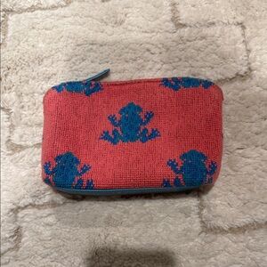 Stubbs & Wooton Frog Patterned Pouch 5x7 inches